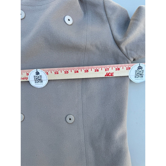 Lan jaenicke Designer Cashmere Coat Sz.1 (0-2) Neutral Taupe Button Closure - Picture 10 of 10